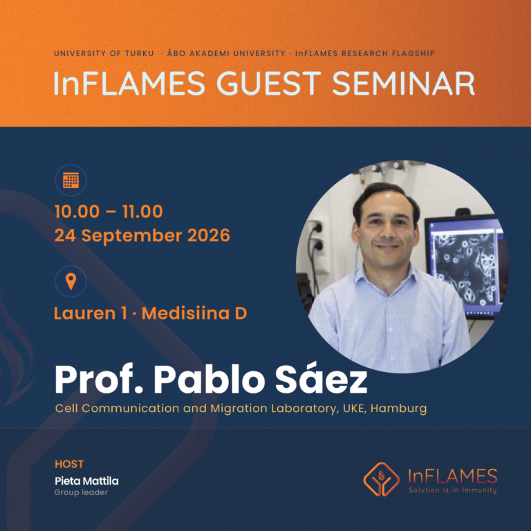 Guest seminar (Cell biology): Professor Pablo Sáez: Decision-making during cell migration: cytoskeleton and organelles