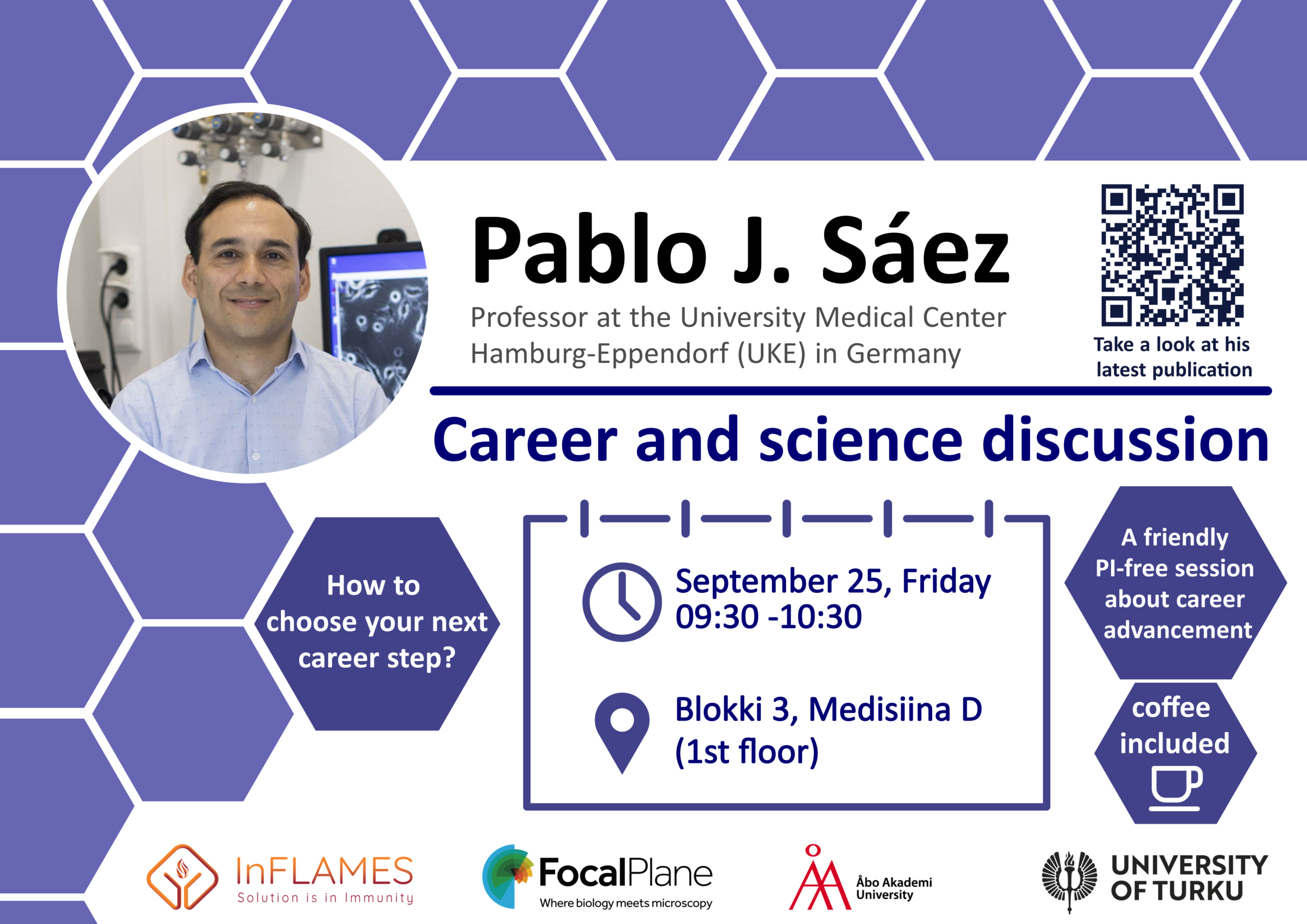 Career discussion for doctoral researchers and postdocs by Professor Pablo Sáez