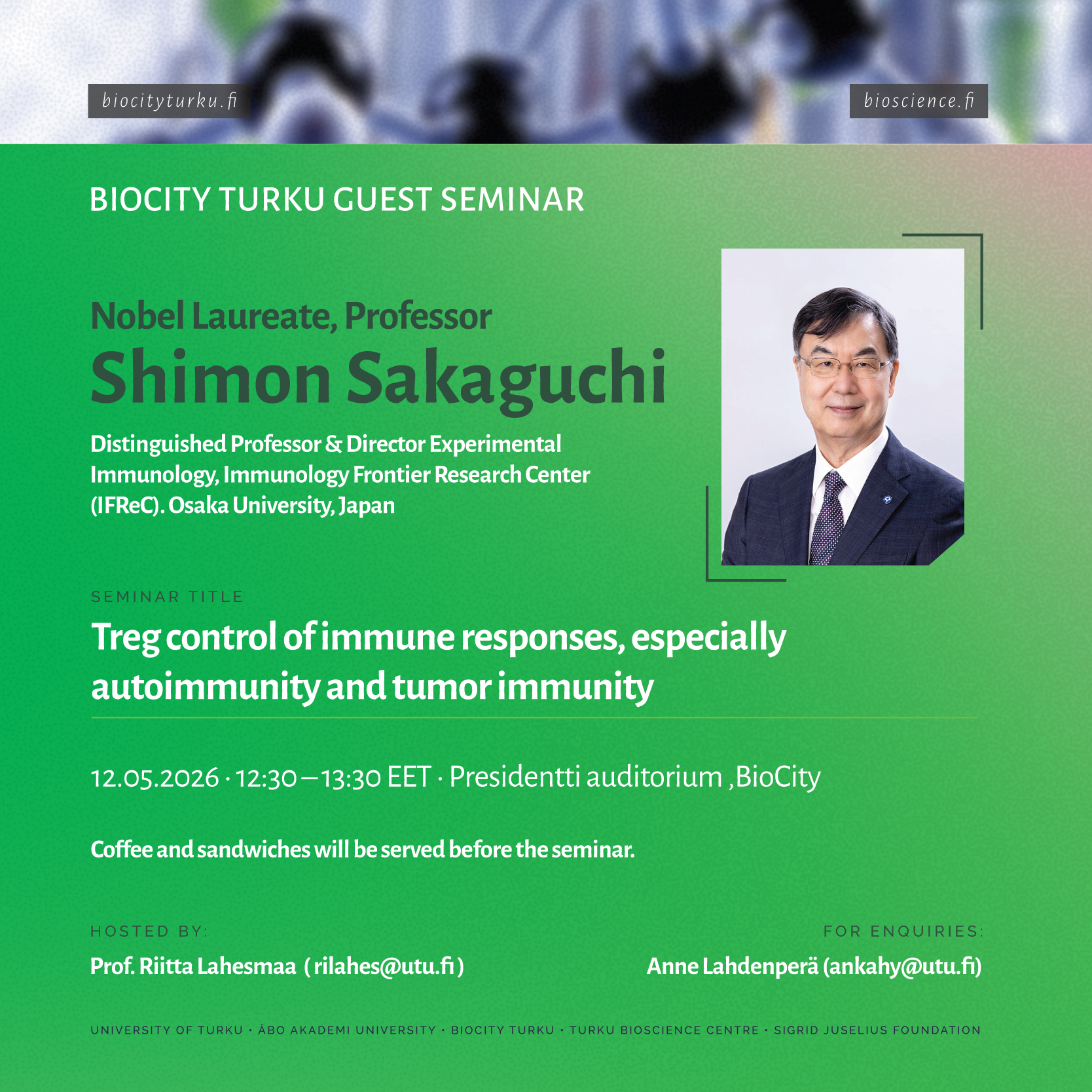 BioCity Turku Guest Seminar: Shimon Sakaguchi